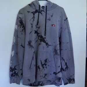 Gray and Black Tie-Dye Hoodie